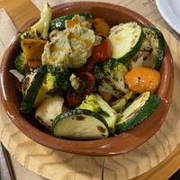Grilled veggies with avocado “aioli” - 6 euros  at Casa Alongos in Melide