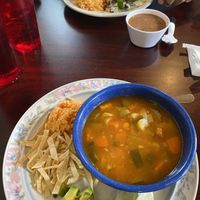 Portobello mushroom fajita tacos, Tortilla soup   at Viva Vegeria in San Antonio