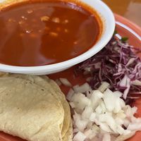 Pozole soup  at Viva Vegeria in San Antonio
