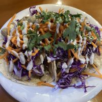 Like a shrimp taco- but with oyster mushrooms! #Veganuary at Viva Vegeria in San Antonio