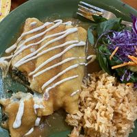 Kale and spinach enchiladas   at Viva Vegeria in San Antonio