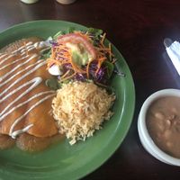 Spinach enchiladas (Friday special)  at Viva Vegeria in San Antonio