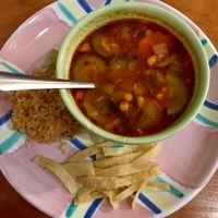 Tortilla soup at Viva Vegeria in San Antonio