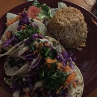 Something to the effect of “fried mushroom tacos” A+ at Viva Vegeria in San Antonio