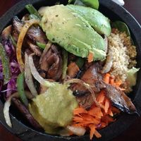 Mushroom fajita salad at Viva Vegeria in San Antonio