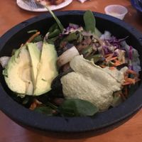 Mushroom salad bowl. Yummy at Viva Vegeria in San Antonio