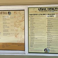 menu  at Leahi Health - Kaimuki in Honolulu