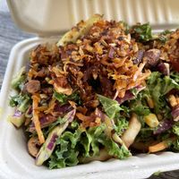 Kale mustard bacon taco loaded high!!!  at Leahi Health - Kaimuki in Honolulu