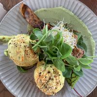 Non-eggs Benedict with facon.  at Blendlove in Southport