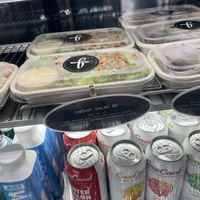 Variety of salads in the cabinet   at Blendlove in Southport