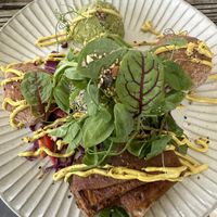 Hashbrown balls with facon   at Blendlove in Southport