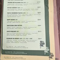 Breakfast menu May 2025 at Blendlove in Southport