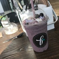 Purple protein smoothie at Blendlove in Southport