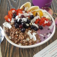 Blueberry protein smoothie bowl at Blendlove in Southport