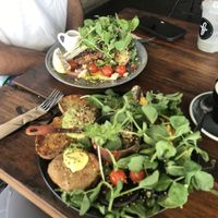 Big breakfast and mushroom bruschetta  at Blendlove in Southport