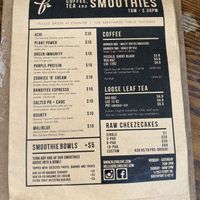 Menu at Blendlove in Southport