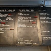vegan menu at Van Leeuwen Ice Cream - East Village in New York City