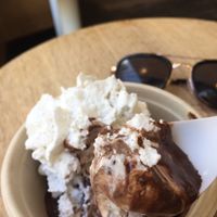 Adding the vegan whipped cream and chocolate syrup is a must, at Van Leeuwen Ice Cream - West Village in New York City