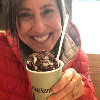 Vegan Chocolate sauce and whipped cream at Van Leeuwen Ice Cream - Williamsburg in Brooklyn