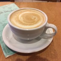 Soya latte at Cafe Mbriki in Leicester