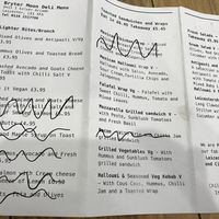 Menu, vegan is labelled as ‘Vg’ whilst vegetarian is labelled ‘V’ at Deli Flavour - Silver Arcade in Leicester