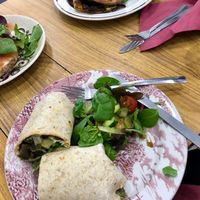 Vegan antipasti wrap, also available as a sandwich or bagel. at Deli Flavour - Silver Arcade in Leicester