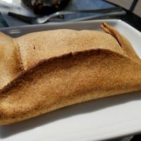 tofu tomato basil vegan empanada at Emporio Vegetal in Santiago
