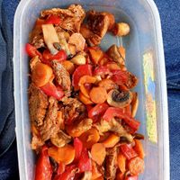 Preparación casera con el seitán comprado en el local 👍🔥 at Emporio Vegetal in Santiago