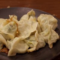 Pan fried zucchini dumplings at Shandong Mama in Melbourne