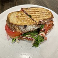 Vegan toastie. Yum!  at Helen's Heavenly Bulk Foods in Burleigh Heads
