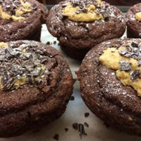 chocolate and peanut butter muffins... vegan and gluten free! at The Wallflower Cafe in Herne Bay