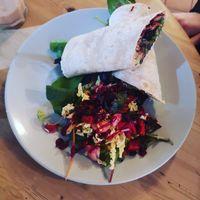 Falafel wrap at The Wallflower Cafe in Herne Bay