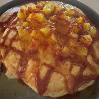 Mango pancakes with chamoy and Tajin. Omg    at The Coronado PHX in Phoenix