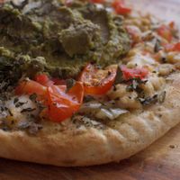 Lebanese Za'atar Pizza (with vegan everything) at From the Art Ethical Handicrafts and Cafe in Ashwood