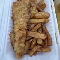 Vegan fish and chips  at A Little Piece of Sky in Newcastle Upon Tyne