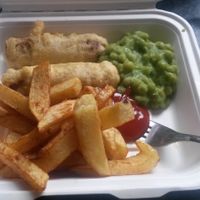 Vegan vish n chips  at A Little Piece of Sky in Newcastle Upon Tyne