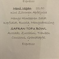 Vegan lunch menu changes daily  at Manna in Innsbruck