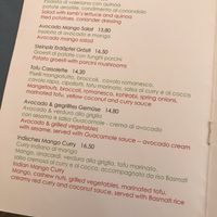 Vegan items on the menu at Manna in Innsbruck