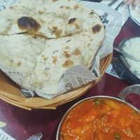 Tandoori roti y vegetal masala (con leche de coco) at Taj Mahal in Chiclana De La Frontera