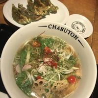 Vegan ramen and gyoza at Chabuton in Kyoto