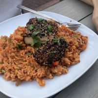 Paprika-Schaschlik-Reispfanne mit Tofu🤤🤤🥰 at Kunstküche in Krefeld