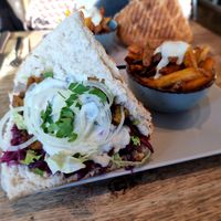 Doner with fries at Kunstküche in Krefeld