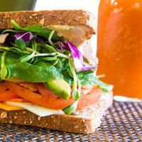 Sunshine Garden with hummus sandwich at Smoothie Fresh Cafe in St Augustine