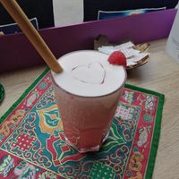 Pink lemonade at Cafe Shanti in Lincoln