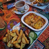 Vegan lasagna, so much value for the price at Cafe Shanti in Lincoln