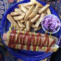 Standard hot dog   at Cafe Shanti in Lincoln