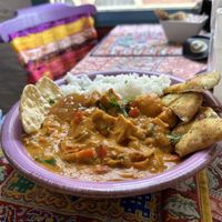Banana Kormu Curry  at Cafe Shanti in Lincoln