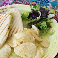Tofu Pesto Panini at Cafe Shanti in Lincoln