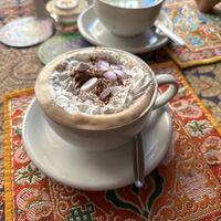 Parma violet hot chocolate   at Cafe Shanti in Lincoln