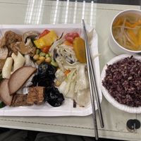 Veggie Buffet + Soup + Multigrain Rice ($135)  at Zhi Jing Vegetarian in Taipei
